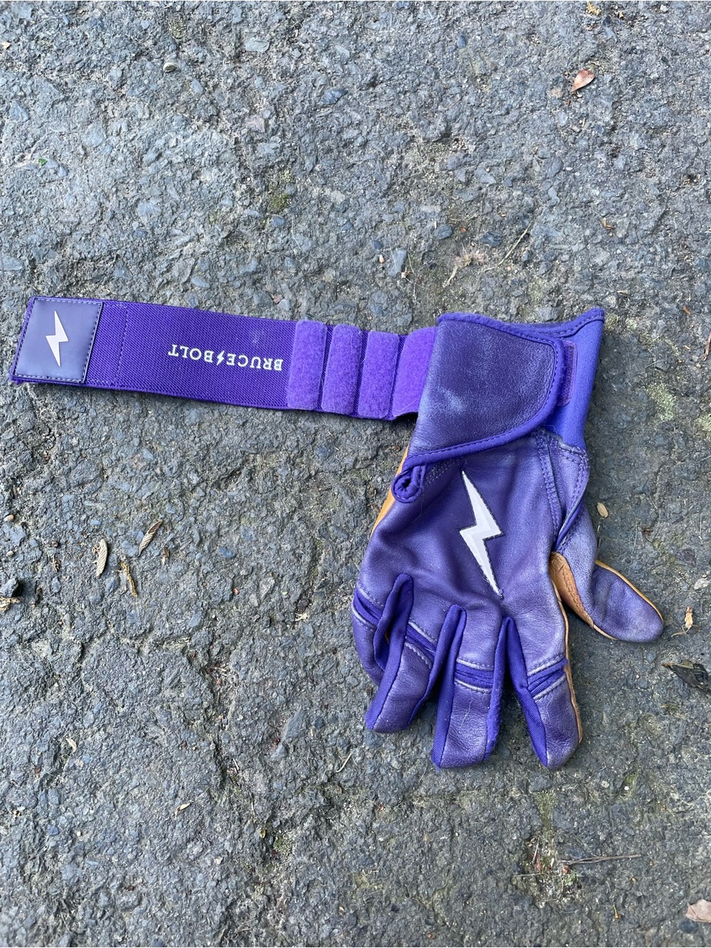 BRUCE+BOLT Purple Leather Weightlifting Glove with Wrist Wrap